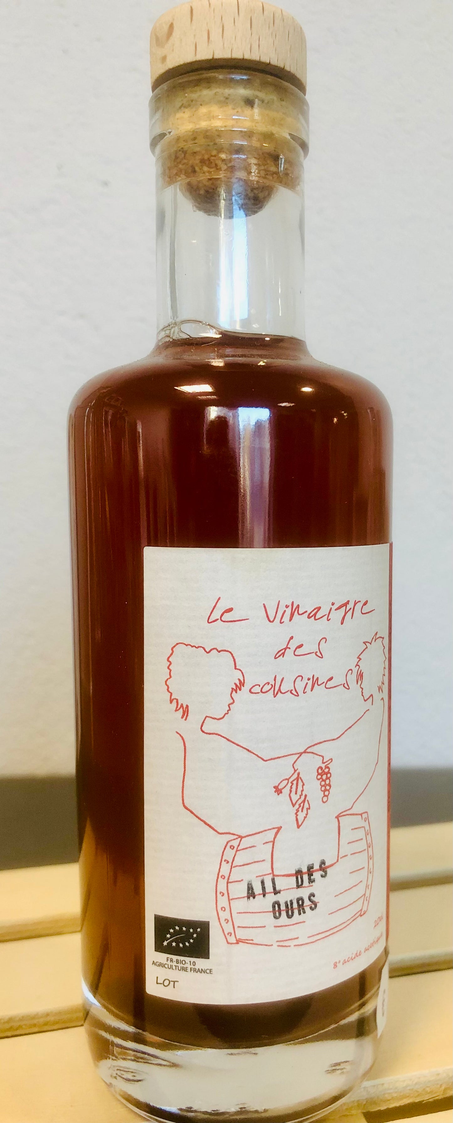 Vinaigre de vin rouge bio à l’ail des ours 20cl