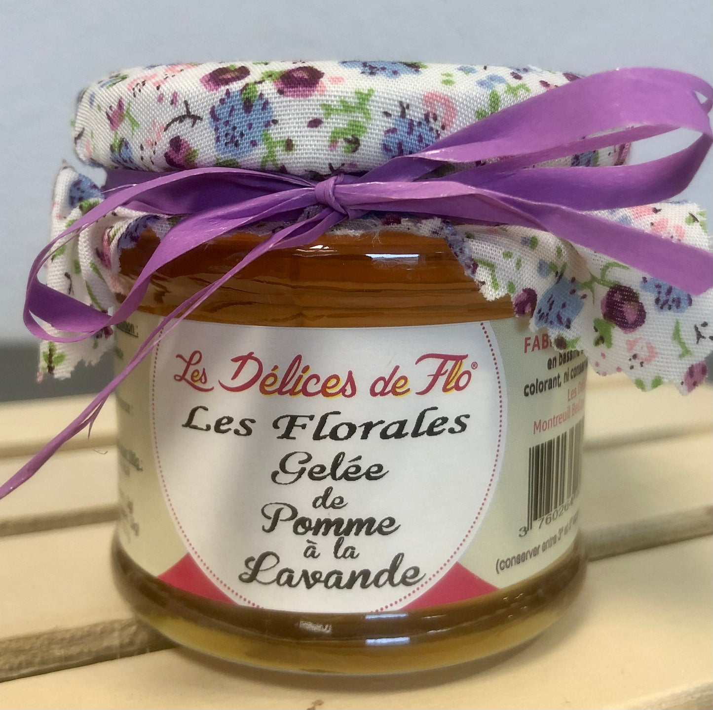 Confiture à la gelée de pommes et à la lavande 130g Les Délices de Flo